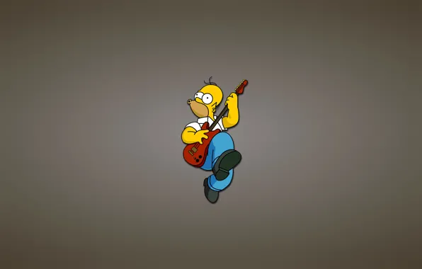Picture guitar, The simpsons, Homer, red, The Simpsons, Homer Simpson, fun