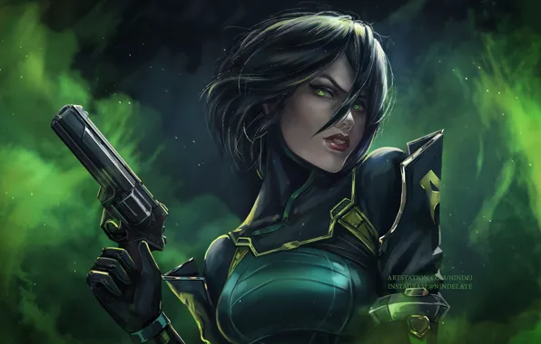 Girl, gun, fiction, Viper, Valorant, by Patrycja Kotlik