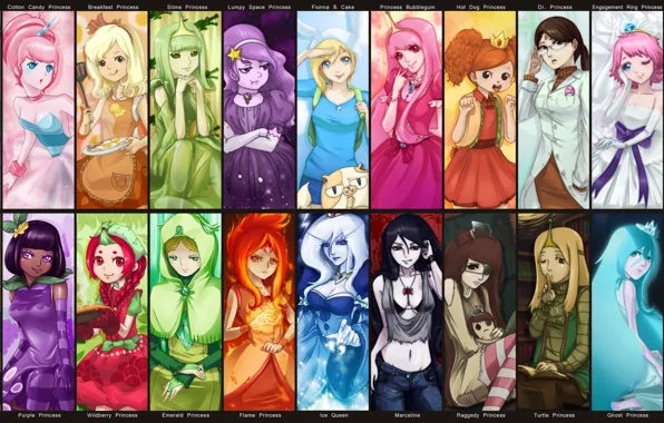 Cake, princesses, Adventure Time, Ice Queen, Fionna