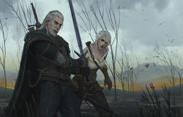 Geralt, The Witcher 3: Wild Hunt, geralt of rivia, ciri, cirilla