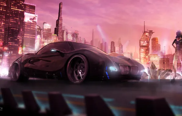 City, Art, concept art, Cyberpunk 2077, Science Fiction, Cyberpunk, cd Projekt red, by Jimmy P. …