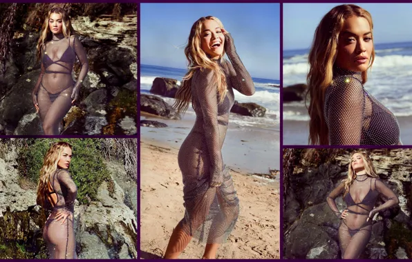 Malibu, collage, rita ora, uhd, 2021