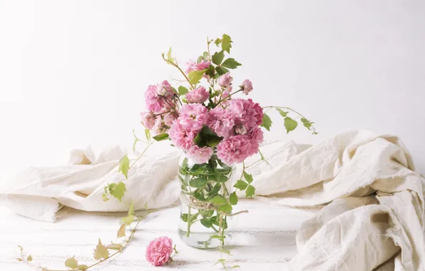 Flowers, bouquet, vase, pink, flowers, vase