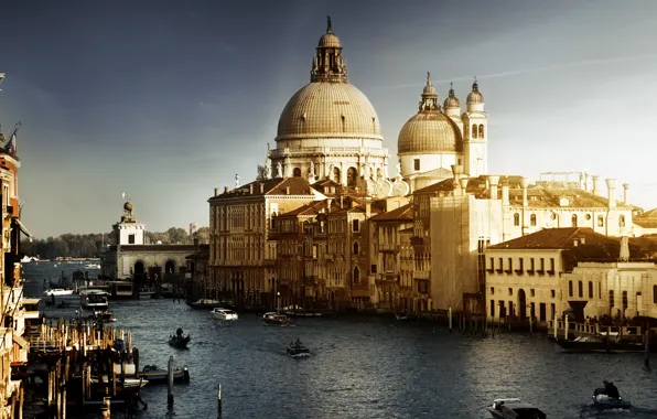 Building, boats, Italy, Venice, channel, architecture, Italy, gondola