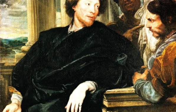 Portrait, picture, Anthony van Dyck, Anthonis van Dyck, George gage with two assistants