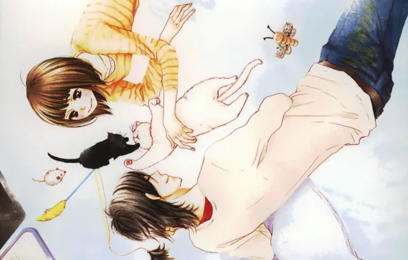 Picture cat, smile, toy, jeans, pillow, kitty, art, Say I love you