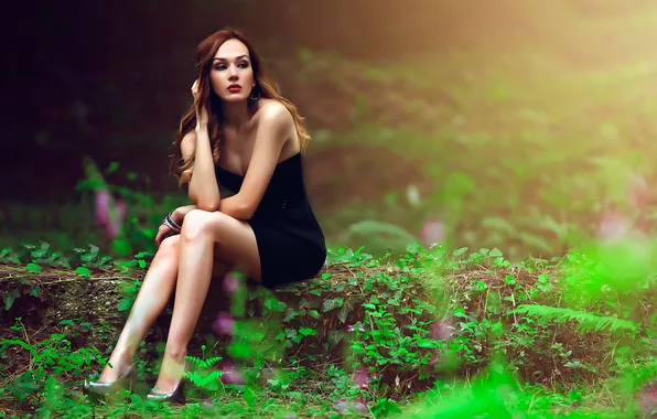 Picture look, nature, makeup, dress, Loneliness