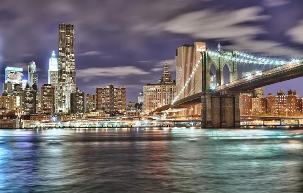 Picture city, USA, New York, NYC, Brooklyn Bridge