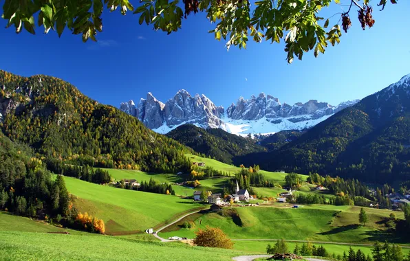 Picture landscape, mountains, nature, photo, Italy, meadows, Funes
