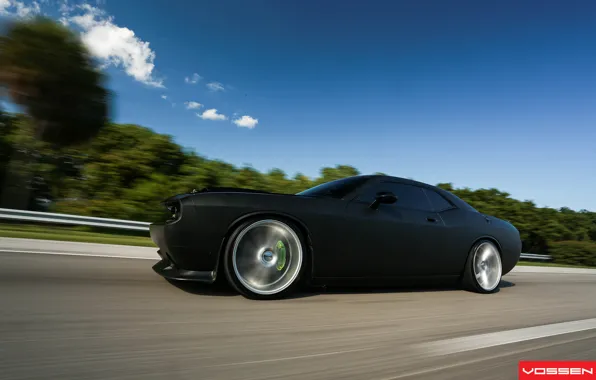 The sky, clouds, Dodge, SRT8, Challenger, CVT, Vossen, Wheels