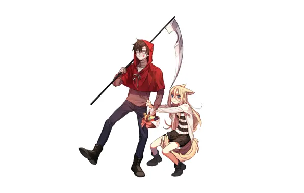 Girl, braid, guy, cosplay, Angel bloodshed, Satsuriku no Tenshi