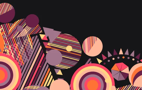 Circles, abstraction, vector, geometry, Geometric