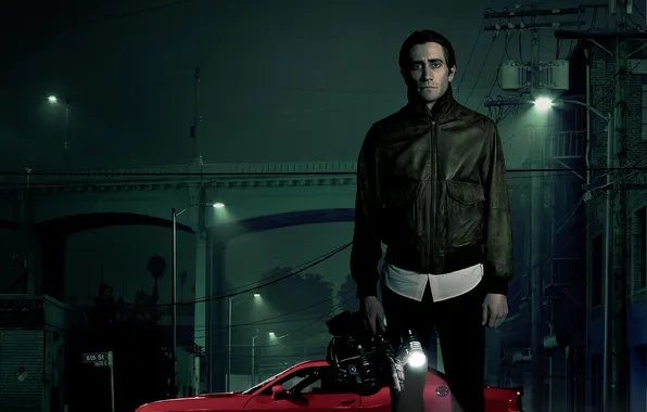 Picture Dodge, Red, Car, with, Jake Gyllenhaal, Camera, Nightcrawler, Year