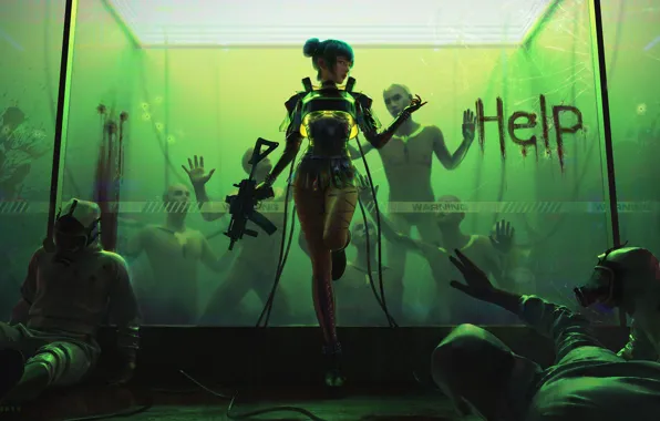 Picture cyberpank, cyberpunk 2077, cyber girl, 2020, bionic, cdprojekt red