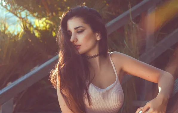 Girl, Beautiful, Lips, Eye, Railing, Sight, Tropic, Rachel Bridge