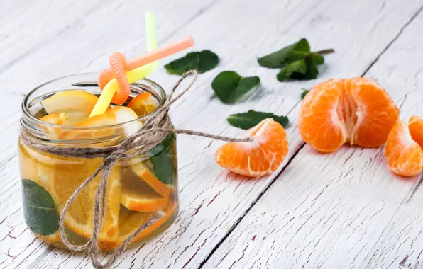 Orange, Cocktail, tube, mint