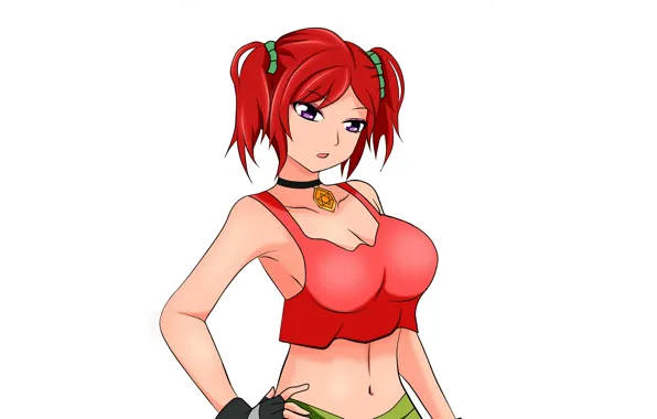 Girl, sexy, blouse, boobs, anime, beautiful, short hair, pretty