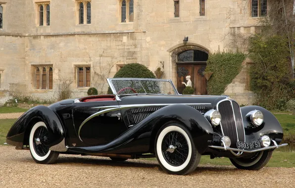 Black, convertible, 1938, Delahaye 135 Ms Cabriolet By Figoni & Falaschi