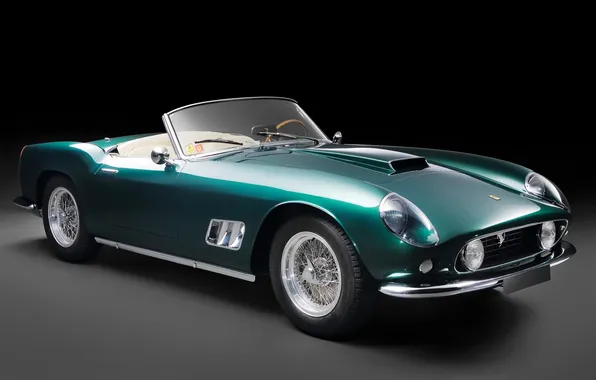 Picture Ferrari, 1960, CA, green, Ferrari, twilight, classic, Spyder