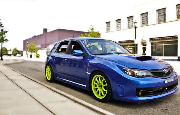 Subaru, Impreza, blue, STI, blue, Subaru, Impreza