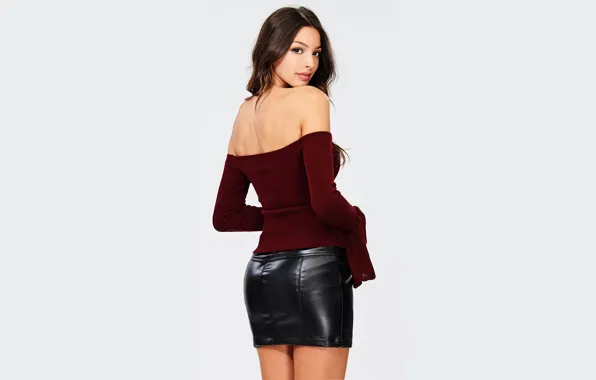 Picture look, girl, back, skirt, beauty, Celine Farach