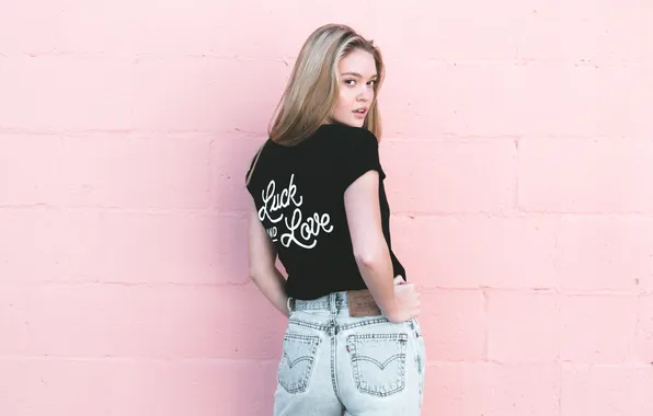 Girl, model, pretty, jeans, blonde, cute, long-haired, Marissa Long