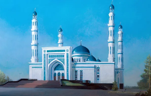 Landscape, Aibek Begalin, Two thousand thirteen, Mosque in Karaganda