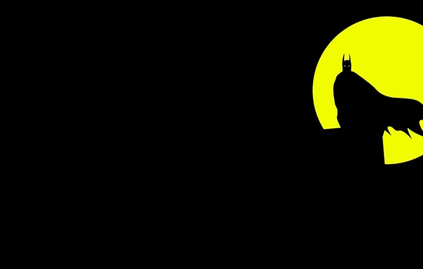 Batman Wallpaper 4K, Minimal art, Yellow background