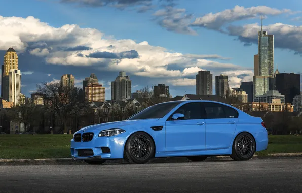 Picture the sky, clouds, blue, BMW, BMW, f10, Yas Marina Blue