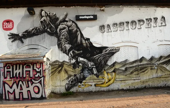 Wall, paint, graffiti, cowboy, Graffiti
