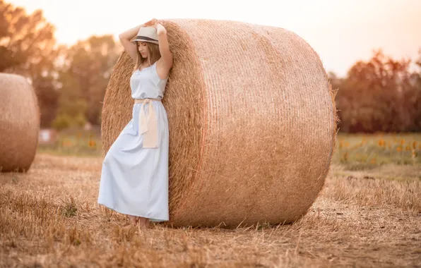 Summer, girl, hay, Natasha