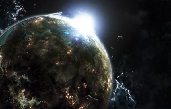 Light, star, planet