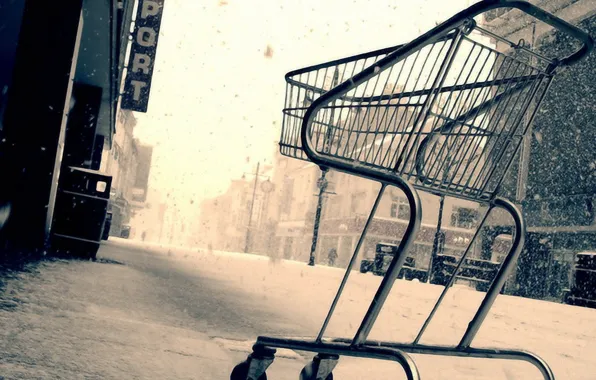 Winter, Snow, stroller