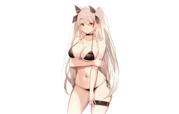 Picture girl, white background, bikini, Azur Lane