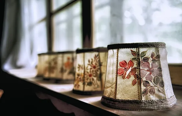 Picture background, window, lampshades