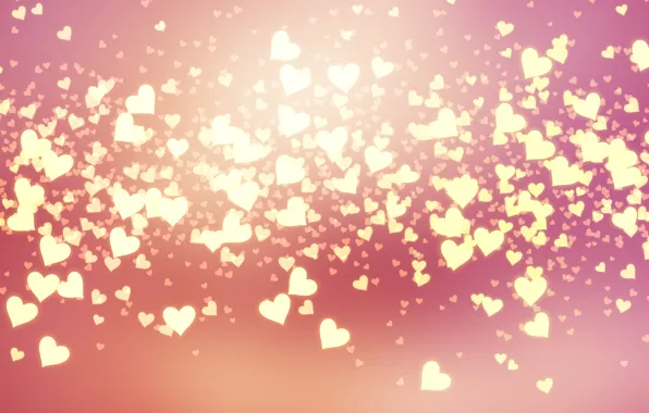 Picture hearts, love, pink, background, romantic, hearts, bokeh, Valentine's Day