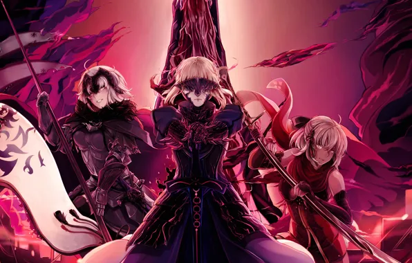 Girls, dark, the saber, Fate / Grand Order