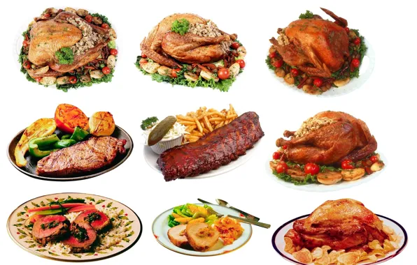Background, meals, chickens