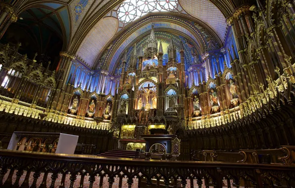 Picture Canada, Church, religion, the altar, The Notre Dame Basilica, Basilique Notre Dame de Montreal