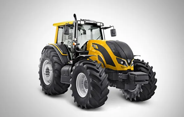 Yellow, grey background, wheel, Valtra, FROM