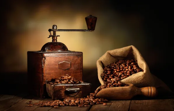 Picture grain, bag, coffee beans, bag, blade, shoulder, coffee grinder, grain