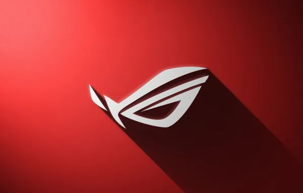 Shadow, high-tech, Logo, red background, Logo, ASUS, brand, Digital Art