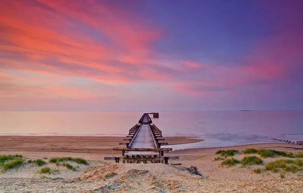 Picture summer, Sunset, Steetley Pier