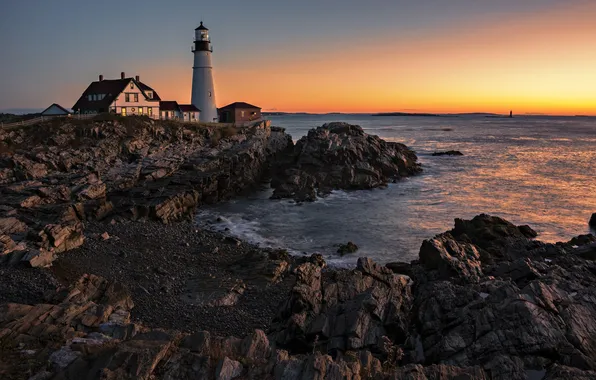 Portland, sunrise, Head Light