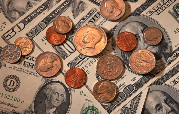 Picture Eagle, Benjamin Franklin, Washington, money, dollars, coins