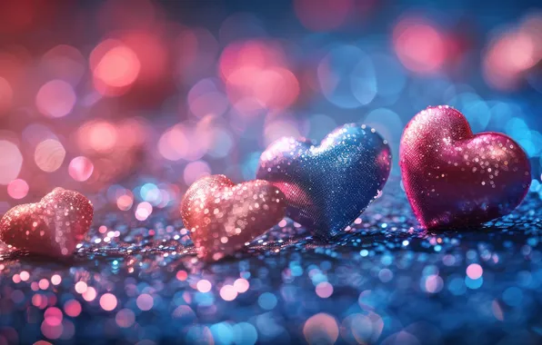 Love, holiday, heart, Shine, heart, hearts, heart, blue background