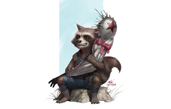 Fantasy, Art, Style, Illustration, Rocket, Bucky, Figure, Raccoon