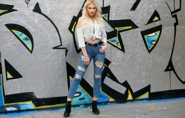 Picture style, wall, model, blonde