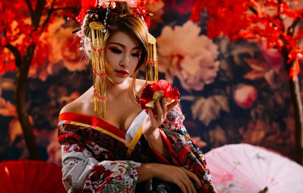 Picture flowers, model, Japan
