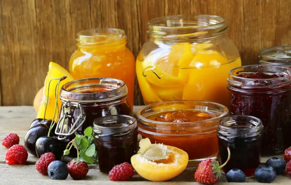 Berries, banks, fruit, jam, jam